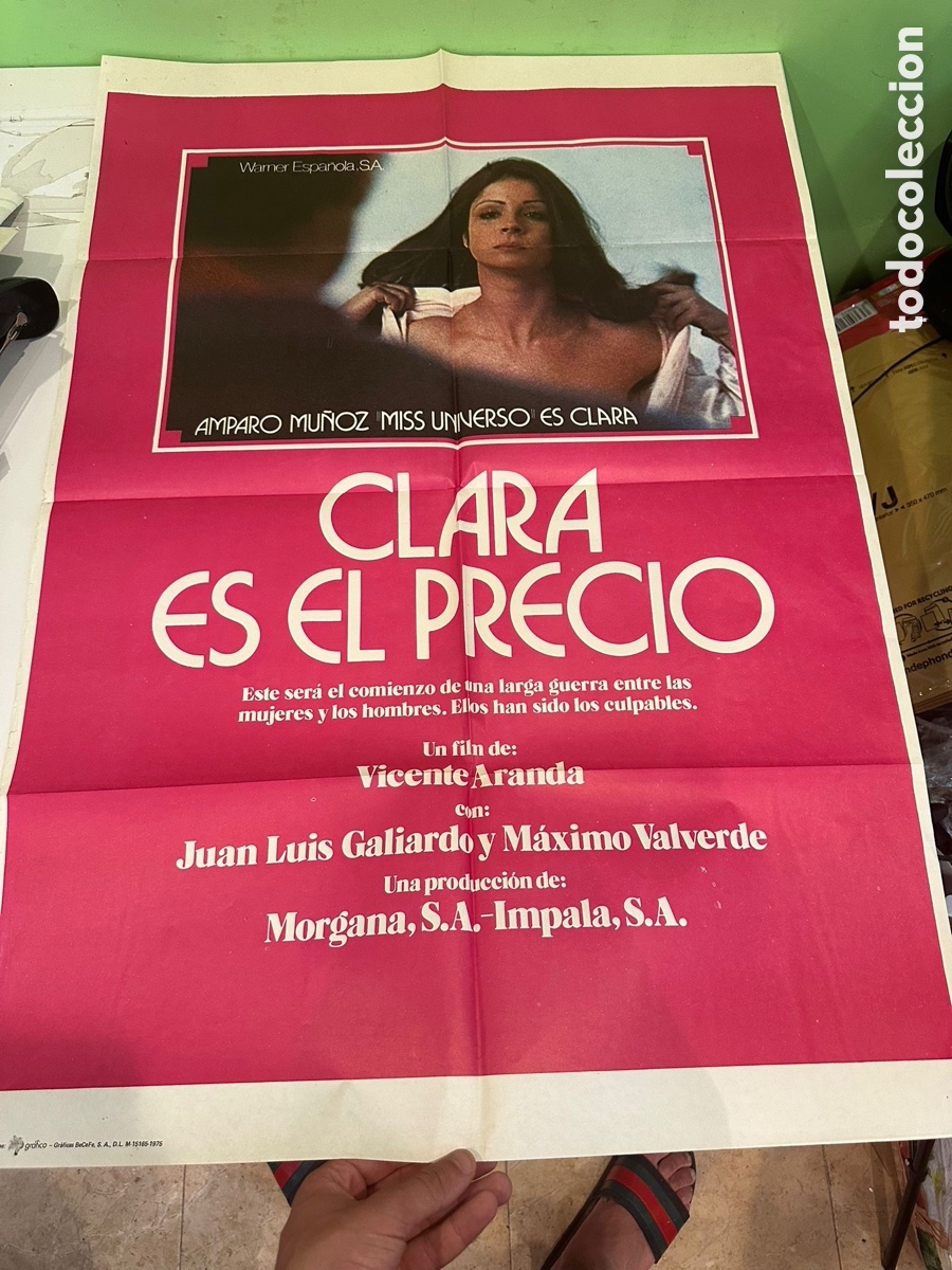 Cine: Cartel original de cine &ldquo;Clara es el Precio&rdquo; &ndash; Amparo Mu&ntilde;oz &ndash; 100 &times; 70 cm