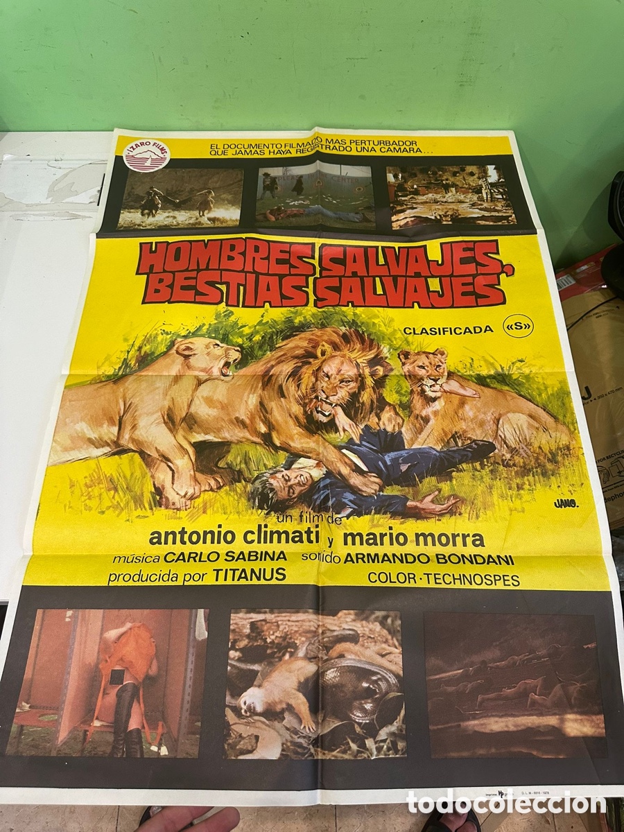Cine: Cartel original de cine &ldquo;Hombres Salvajes, Bestias Salvajes&rdquo; &ndash; 100 &times; 70 cm