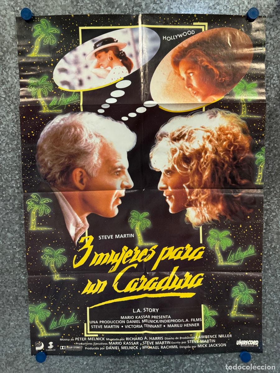 Cine: 3 mujeres para un Caradura, Steve Martin, Victoria Tennant, POSTER ORIGINAL