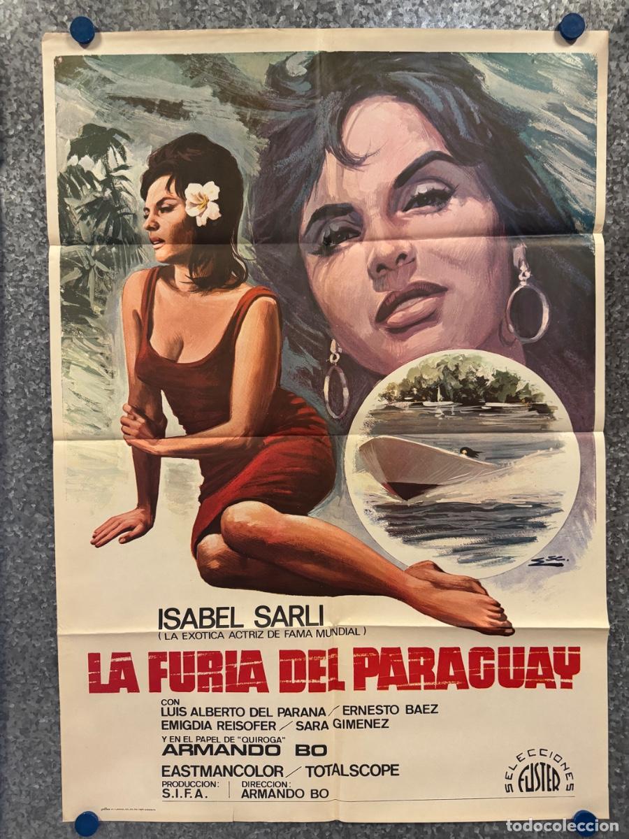 Cine: La furia del Paraguay, Isabel Sarli, Ernesto Baez, A&ntilde;o 1974, POSTER ORIGINAL