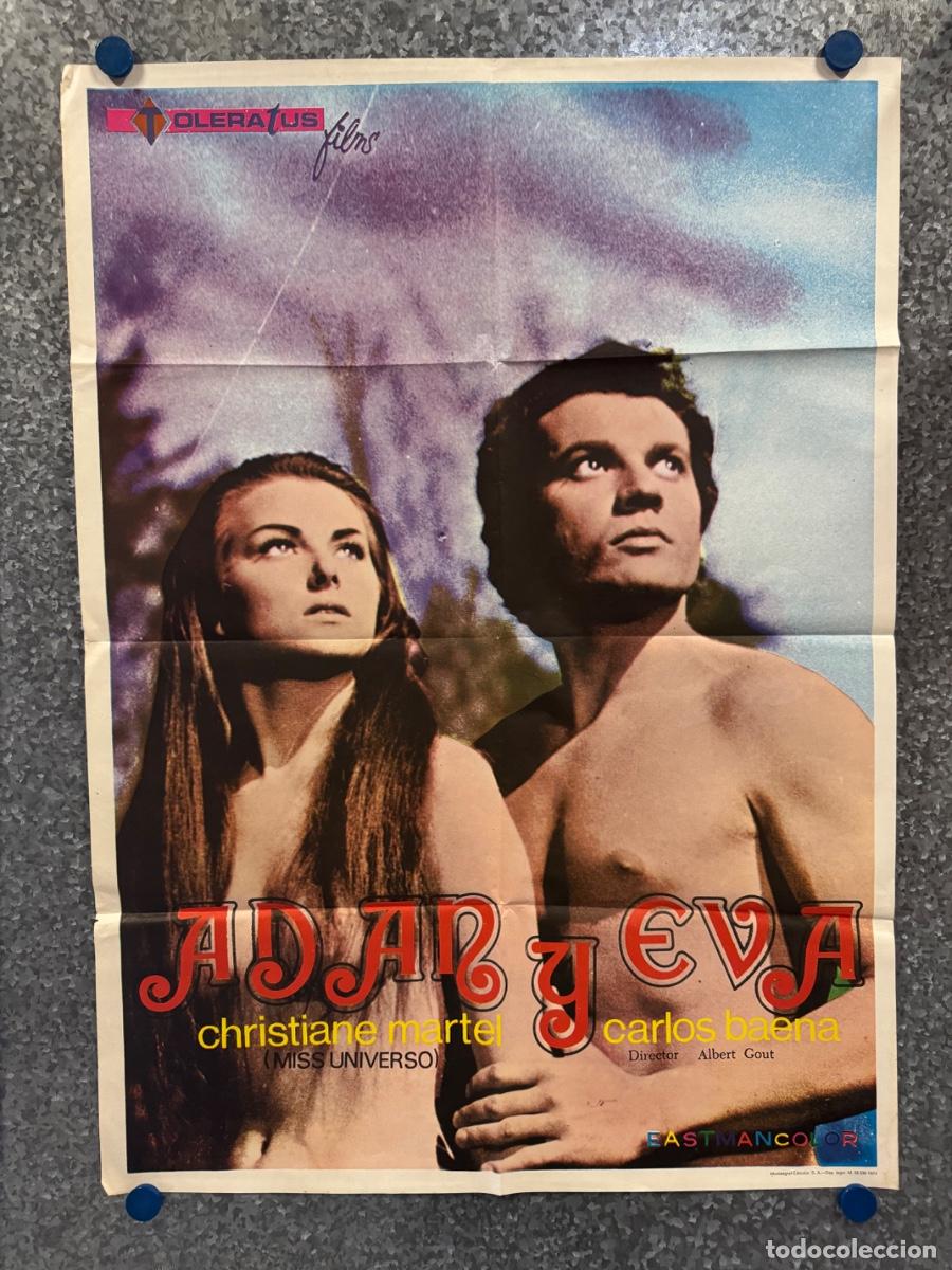Cine: Adan y Eva, Christiane Martel, Carlos Baena, A&ntilde;o 1974, POSTER ORIGINAL