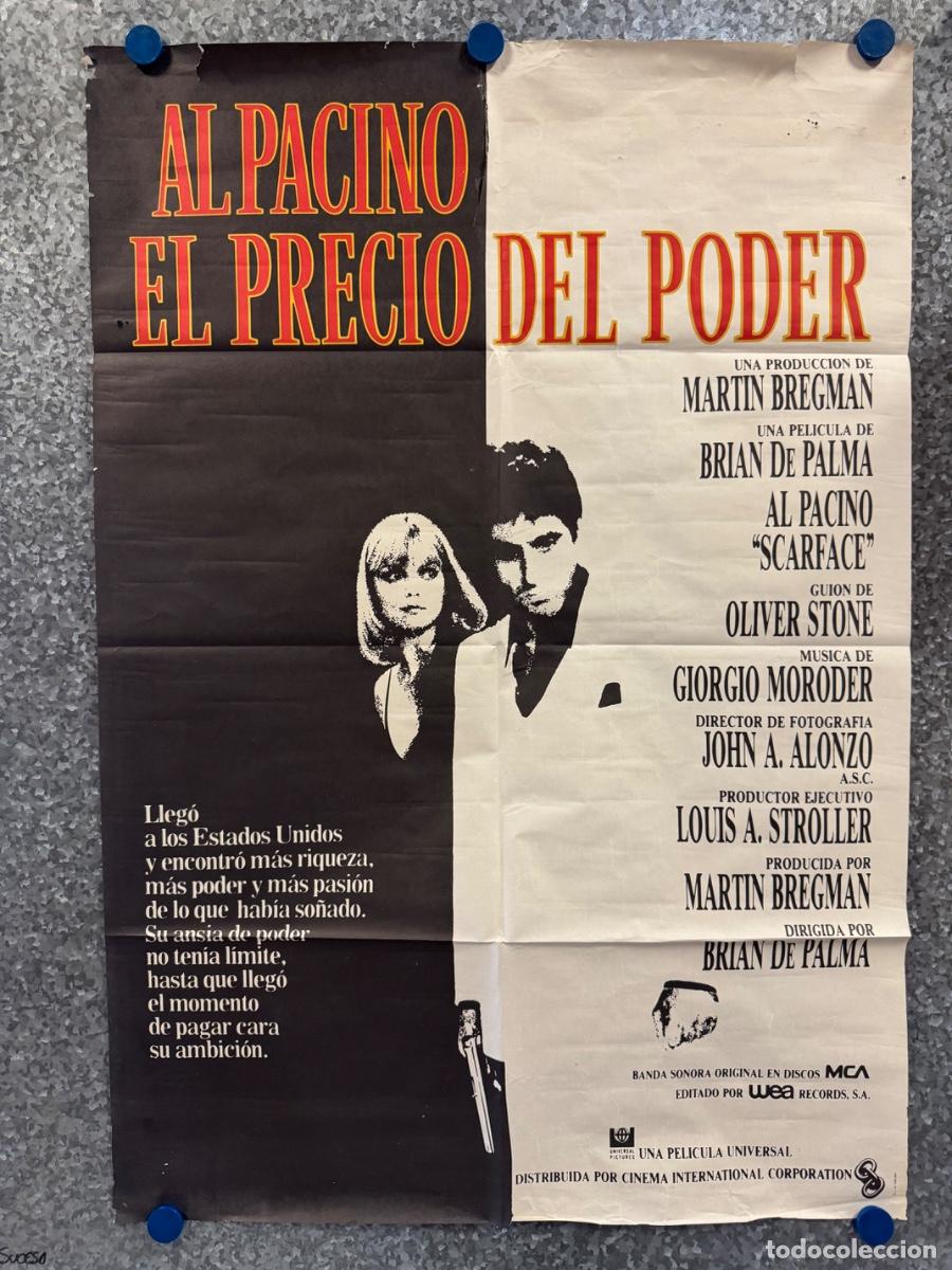 Cine: El precio del poder, Al Pacino, A&ntilde;o 1984, POSTER ORIGINAL - Foto 1