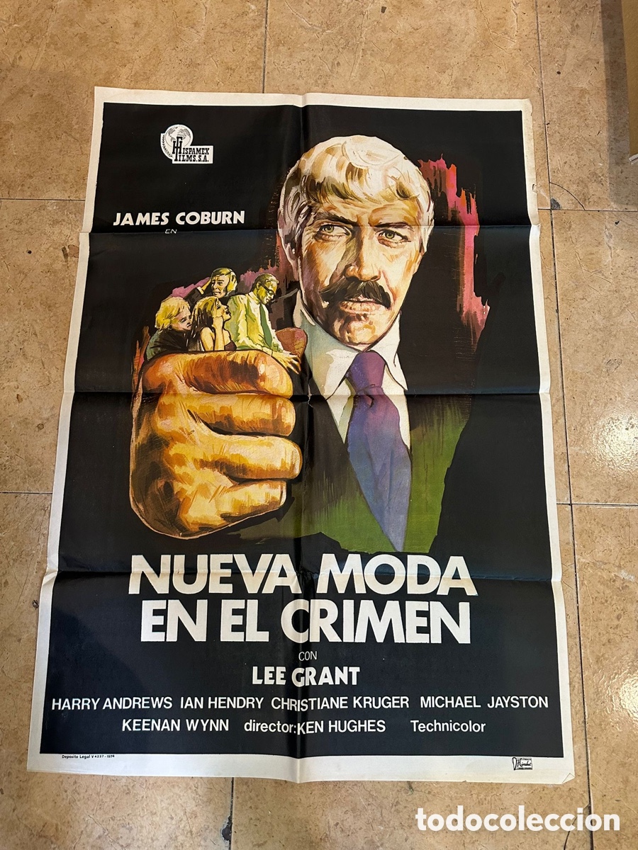 Cine: Cartel de cine original &ldquo;Nueva moda en el crimen&rdquo; (1974) &ndash; James Coburn