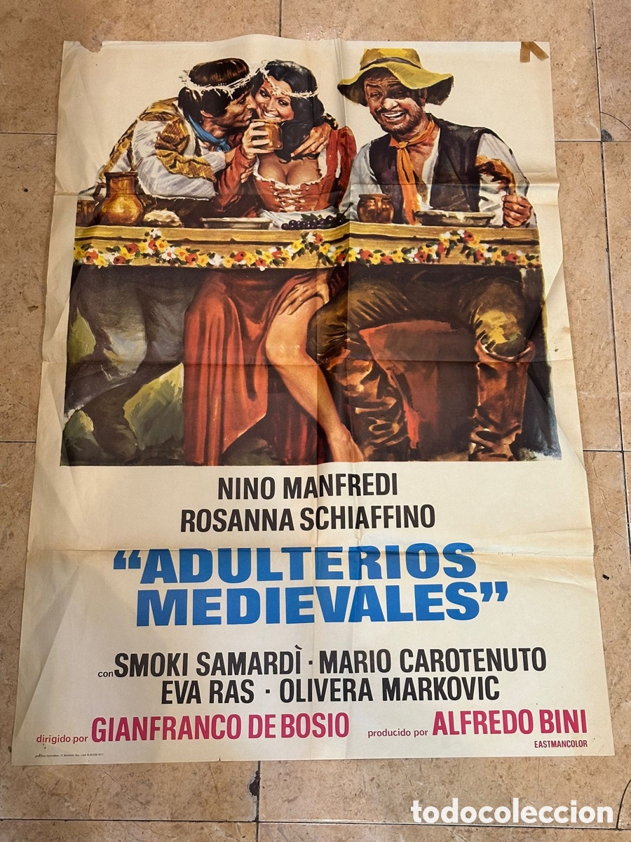 Cine: Cartel de cine original &ldquo;Adulterios Medievales&rdquo; &ndash; Nino Manfredi (1975)