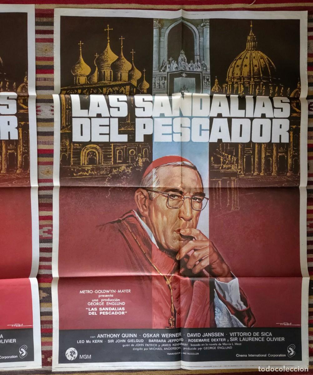 Cine: Lote 2 Carteles Orig. LAS SANDALIAS DEL PESCADOR (1968) Anthony Quinn. Impecables &rdquo;Deadstock&rdquo; Rareza