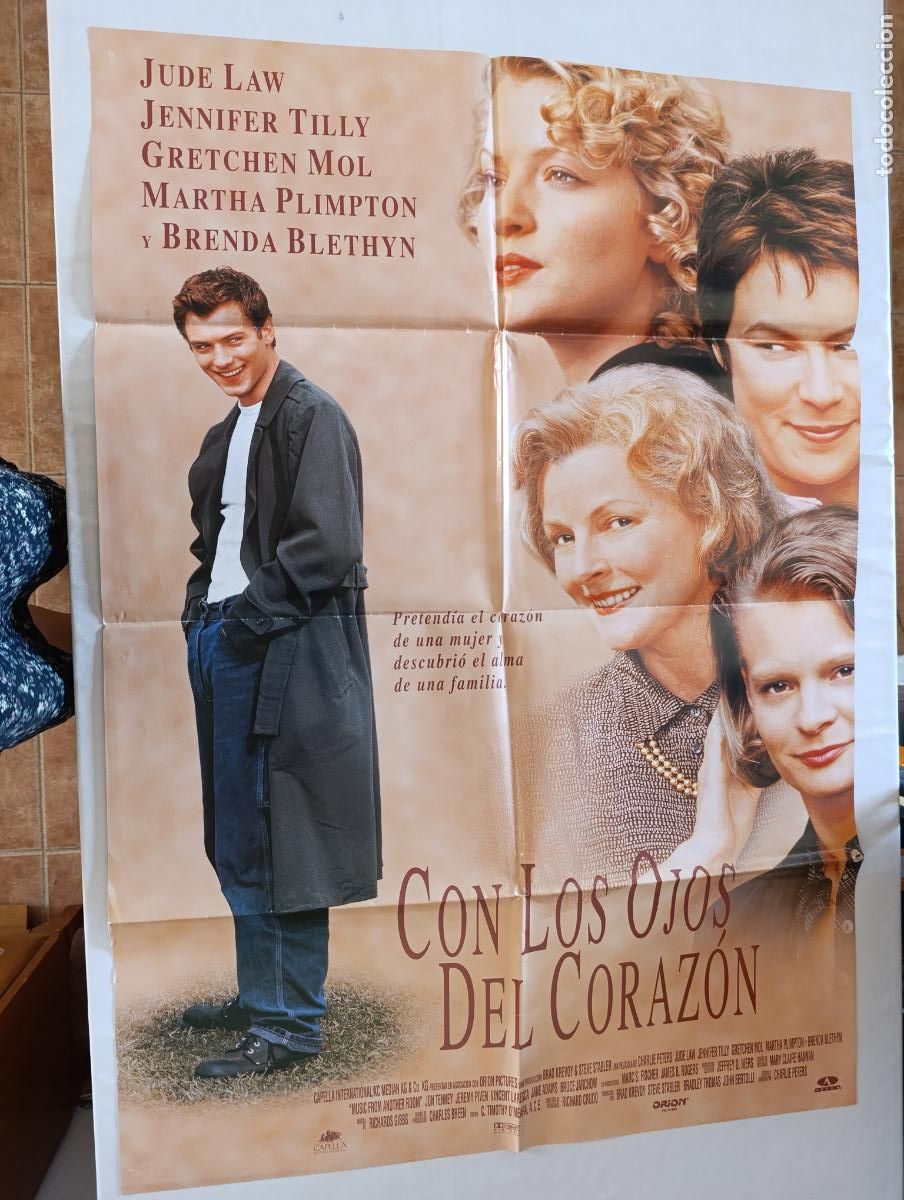 Cine: POSTER ORIGINAL CON LOS OJOS DEL CORAZON - 97 X 68 CM - JUDE LAW (387)