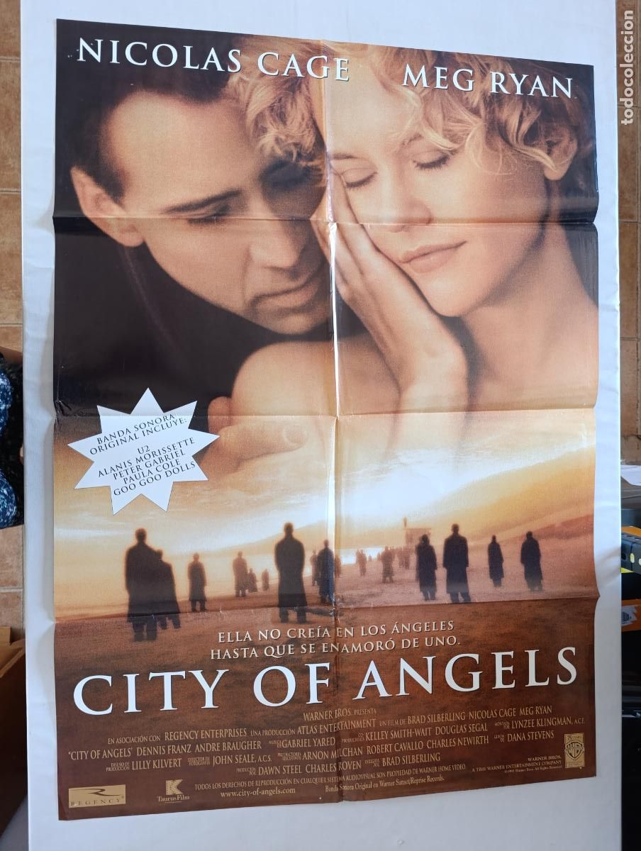 Cine: POSTER ORIGINAL CITY OF ANGELS - 94 X 67 CM - NICOLAS CAGE, MEG RYAN (385)