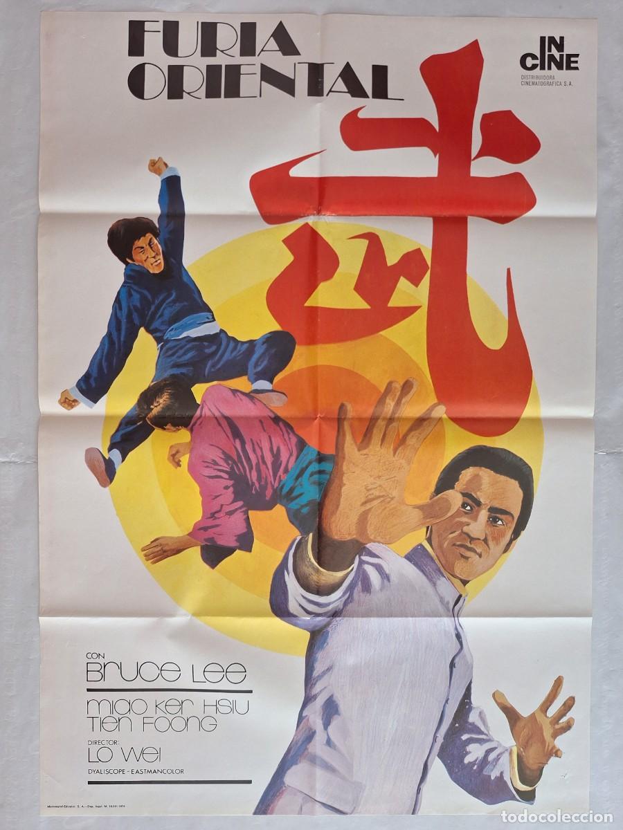 Cine: ANTIGUO CARTEL CINE FURIA ORIENTAL BRUCE LEE A&Ntilde;O 1974 RV P-2031