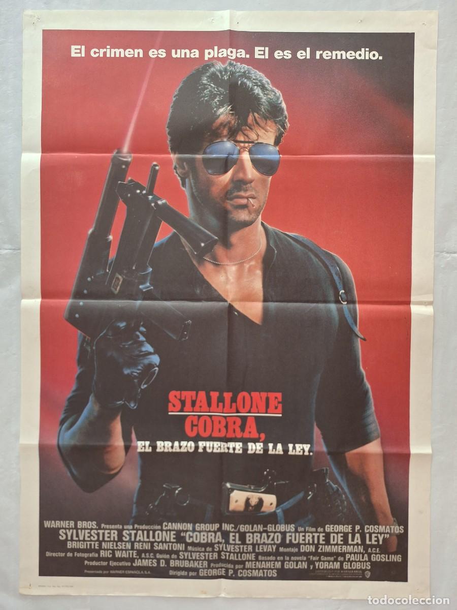 Cine: ANTIGUO CARTEL CINE COBRA EL BRAZO FUERTE DE LA LEY SYLVESTER STALLONE A&Ntilde;O 1986 RV P-2032