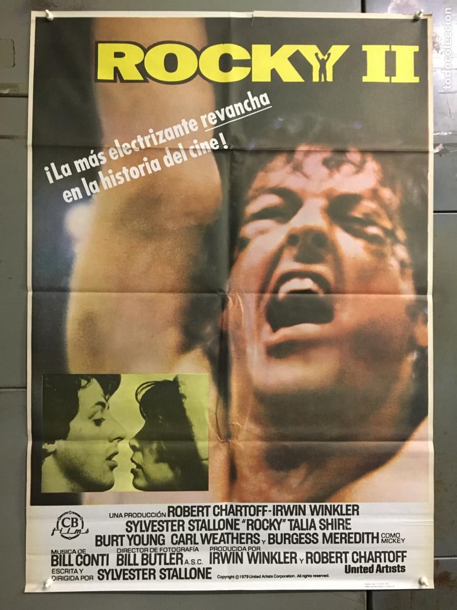 Cine: AFJ15 ROCKY 2 SYLVESTER STALLONE BOXEO POSTER ORIGINAL ESPA&Ntilde;OL 70X100 R-84 h5