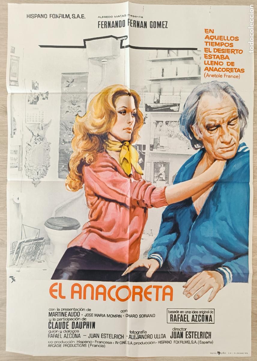 Cine: CARTEL CINE EL ANACORETA FERNANDO FERNAN GOMEZ CHARO SORIANO 1976 C601