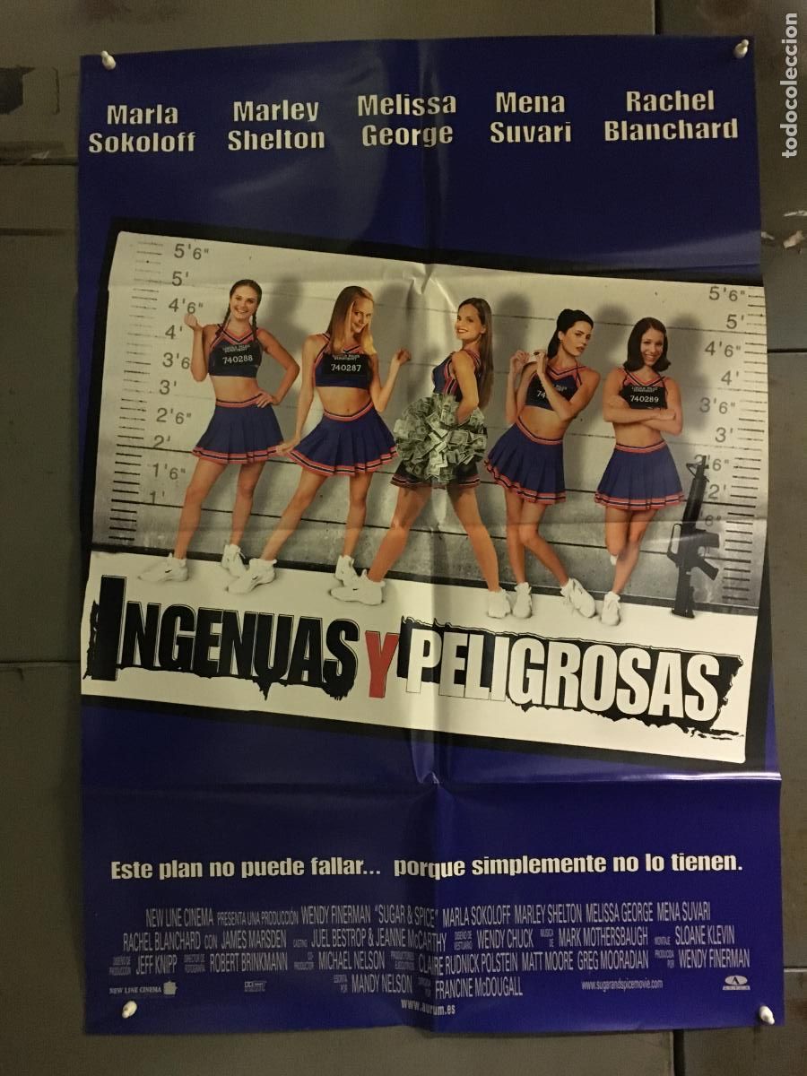 Cine: AFJ18 INGENUAS Y PELIGROSAS MARLA SOKOLOFF RACHEL BLANCHARD POSTER ORIGINAL ESTRENO 70X100 h1