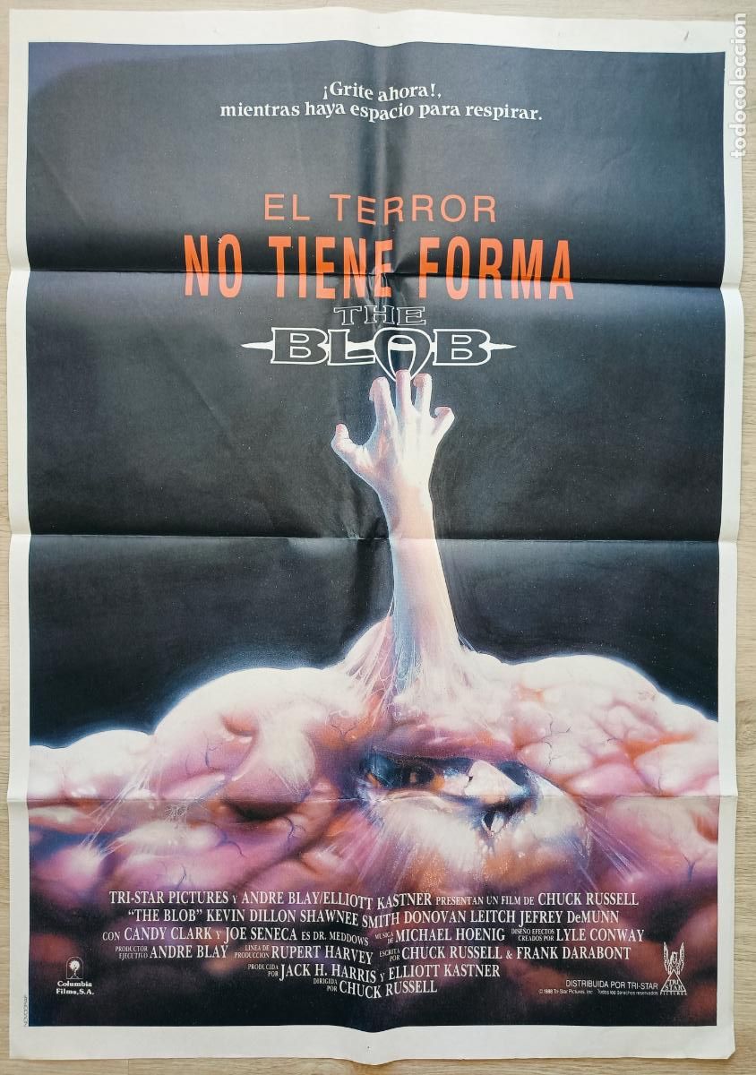 Cine: CARTEL CINE, THE BLOB, EL TERROR NO TIENE FORMA, KEVIN DILLON, 1988, C1127