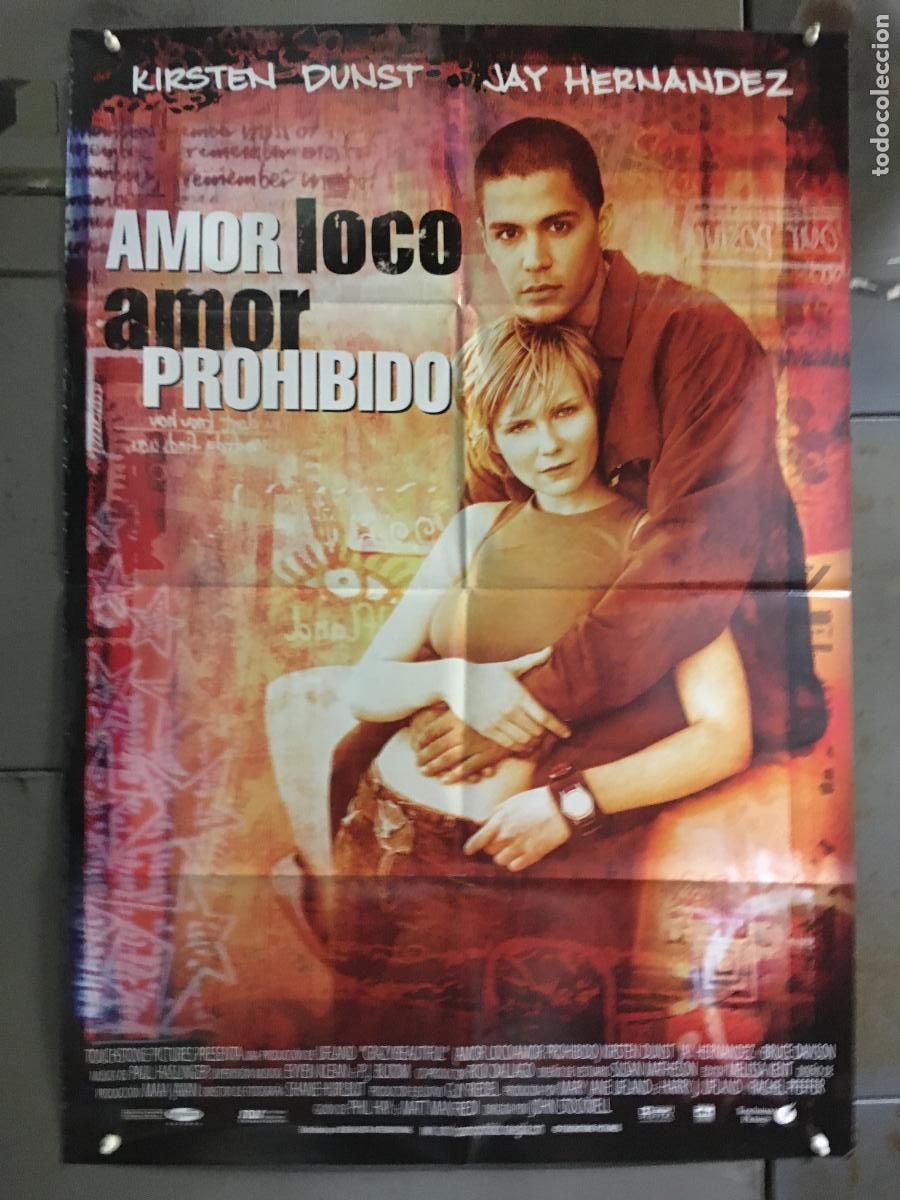 Cine: AFJ29 AMOR LOCO AMOR PROHIBIDO KIRSTEN DUNST POSTER ORIGINAL 70X100 ESTRENO h0