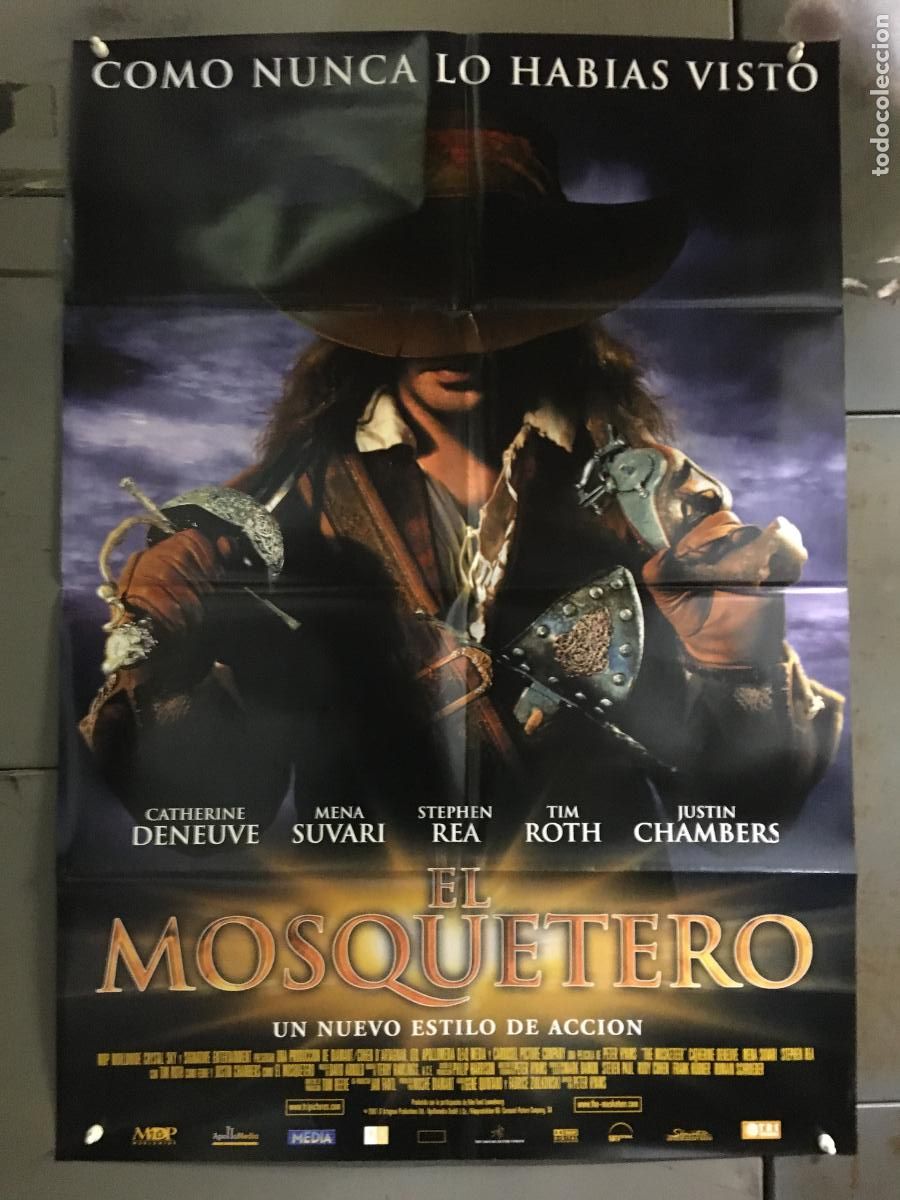 Cine: AFJ30 EL MOSQUETERO TIM ROTH CATHERINE DENEUVE POSTER ORIGINAL 70X100 ESTRENO h0