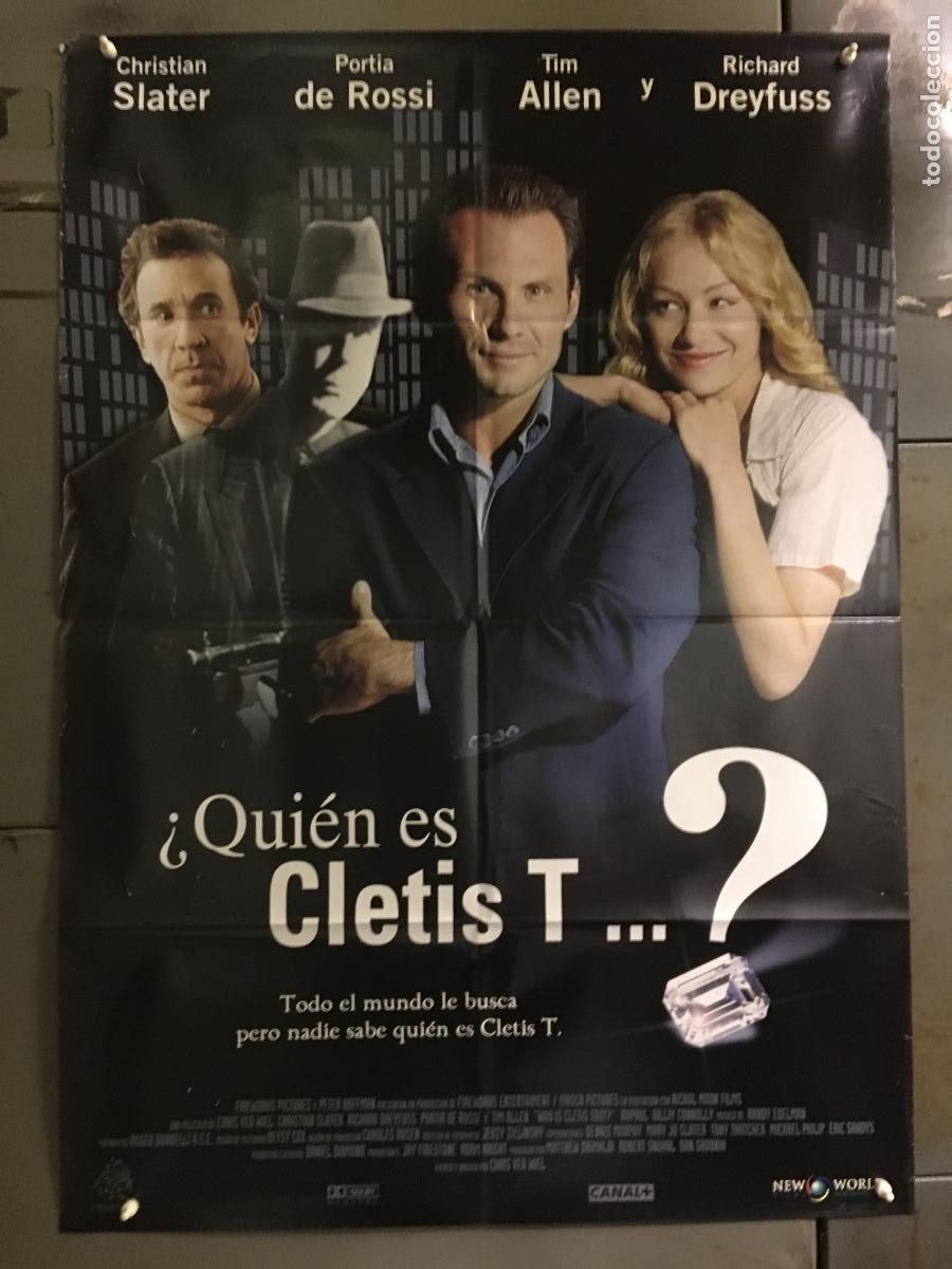 Cine: AFJ34 QUIEN ES CLETIS T CHRISTIAN SLATER POSTER ORIGINAL 70X100 ESTRENO h0