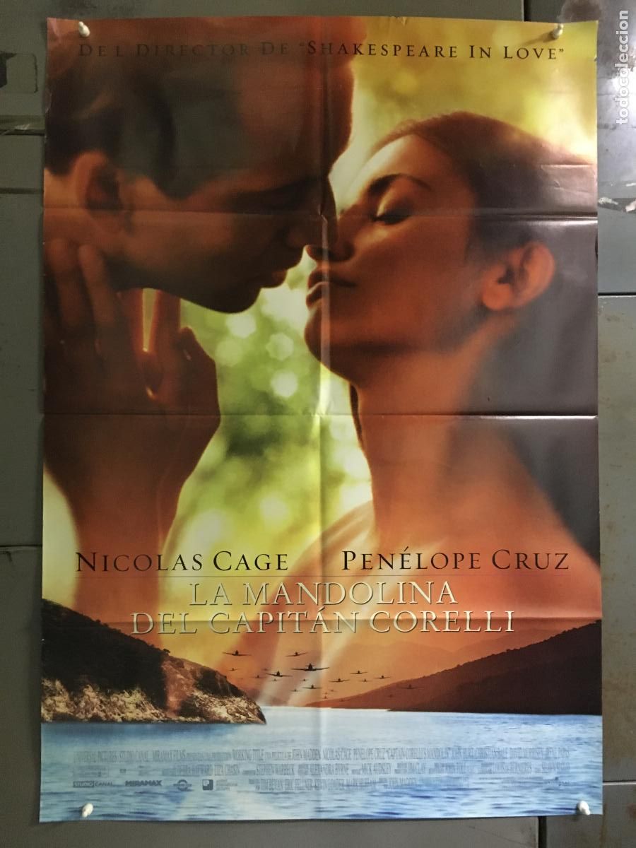 Cine: AFJ36 LA MANDOLINA DEL CAPITAN CORELLI BALE CAGE PENELOPE CRUZ POSTER ORIGINAL 70X100 ESTRENO h1