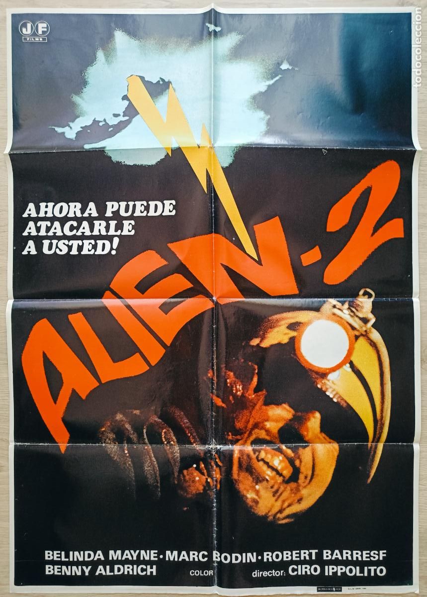 Cine: CARTEL CINE ALIEN 2 BELINDA MAYNE MARC BODIN 1980 C2455