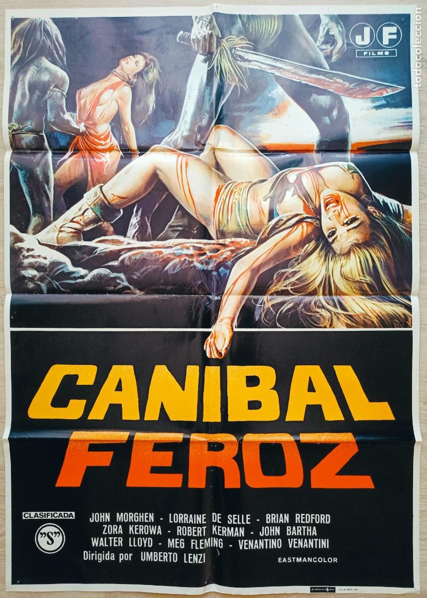 Cine: CARTEL CINE CANIBAL FEROZ JOHN MORGEN LORRAINE DE SELLE 1981 C670
