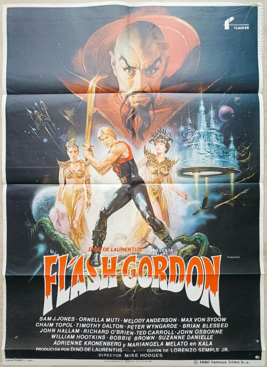 Cine: CARTEL CINE FLASH GORDON SAM J. JONES ORNELLA MUTI 1980 R. CASARO C2477