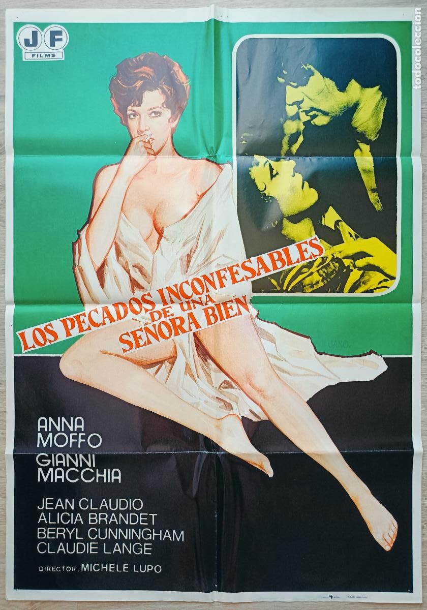 Cine: CARTEL CINE LOS PECADOS INCONFESABLES DE UNA SE&Ntilde;ORA BIEN ANNA MOFFO GIANNI MACCHIA 1978 C823