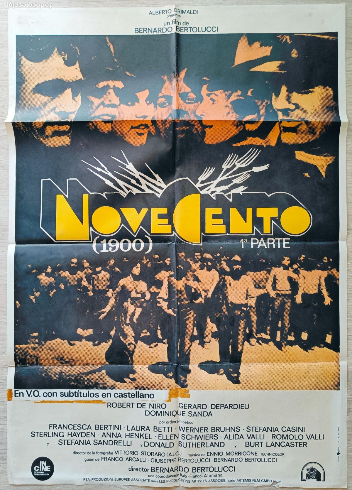 Cine: CARTEL CINE, NOVECENTO, 1900, 1&ordf; PARTE, ROBERT DE NIRO, GERARD DEPARDIEU, 1978, C866