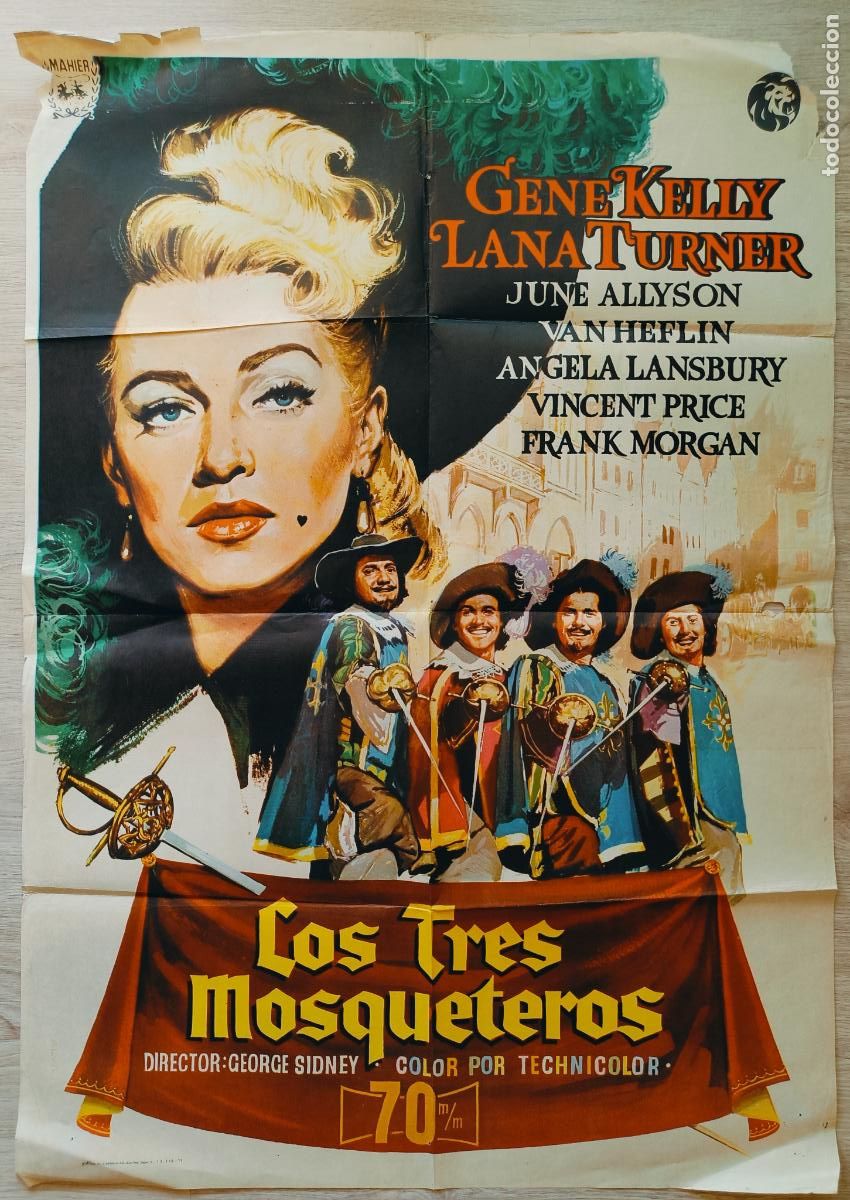 Cine: CARTEL CINE LOS TRES MOSQUETEROS GENE KELLY LANA TURNER 1971 C2662