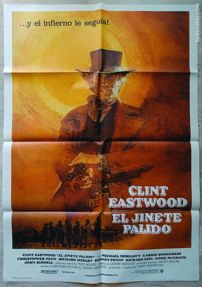 Cine: CARTEL CINE EL JINETE PALIDO CLINT EASTWOOD MICHAEL MORIARTY 1985 C906
