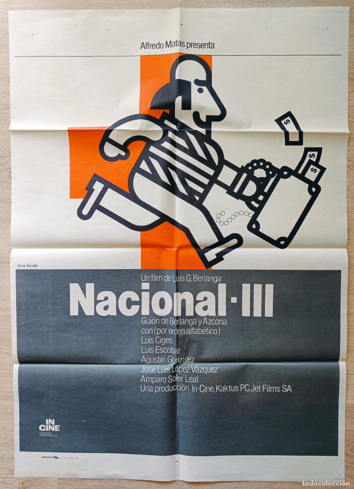 Cine: CARTEL CINE NACIONAL III ALFREDO MATAS LUIS CIGES 1982 CRUZ NOVILLO C386