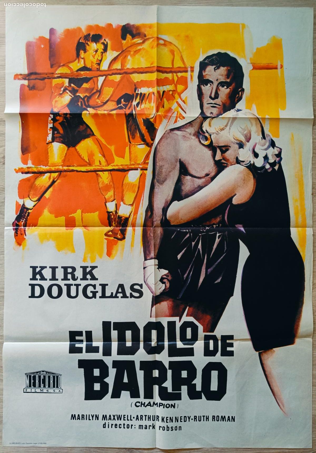 Cine: CARTEL CINE EL IDOLO DE BARRO KIRK DOUGLAS MARILYN MAXWELL 1966 C2769