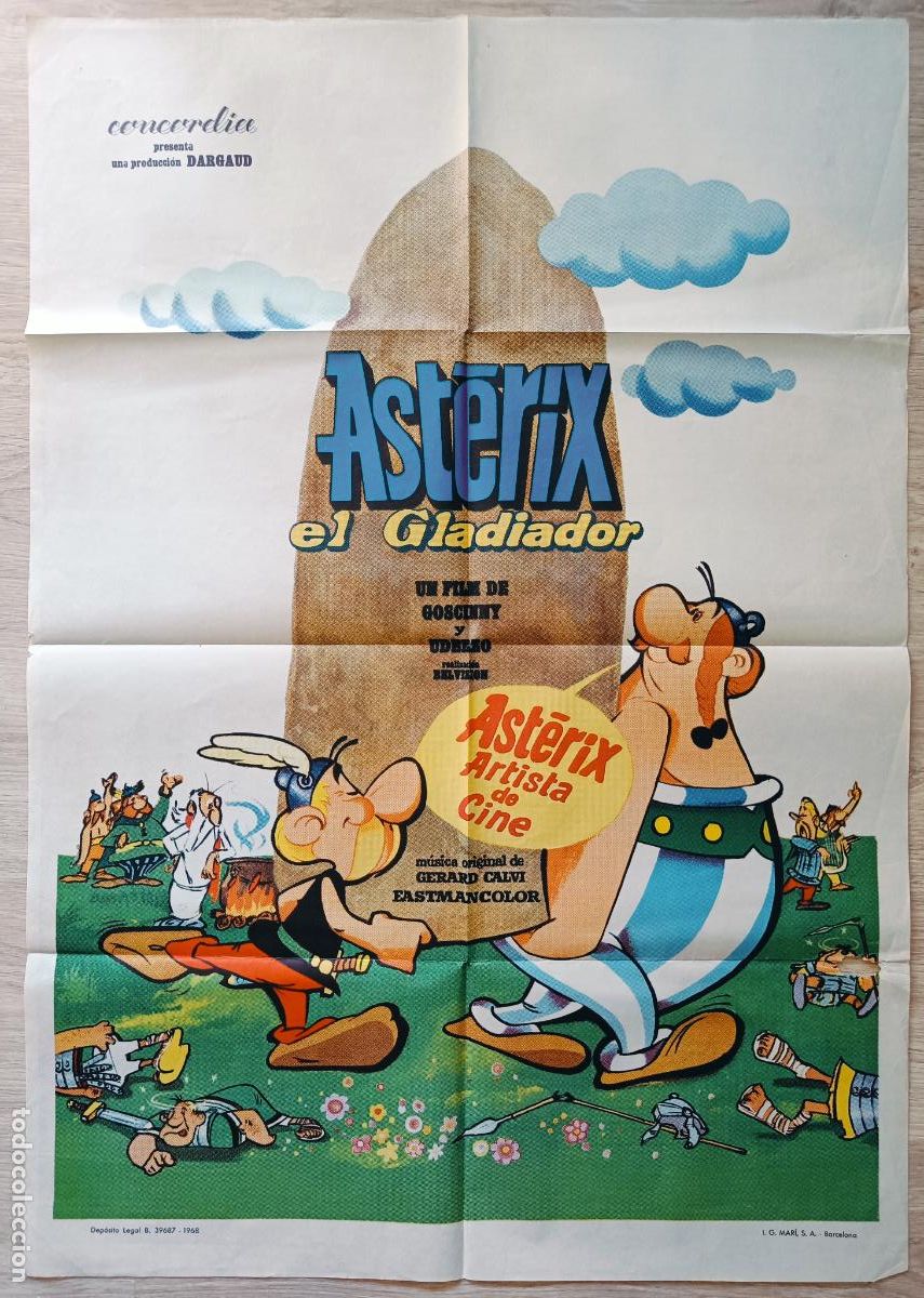 Cine: CARTEL CINE ASTERIX EL GLADIADOR 1968 GOSCINNY Y UDERZO C918