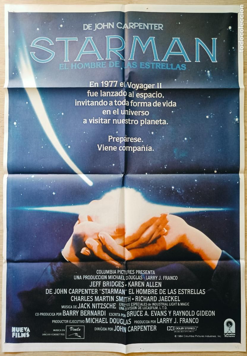Cine: CARTEL CINE STARMAN EL HOMBRE DE LAS ESTRELLAS JOHN CARPENTER JEFF BRIDGES 1984 C431