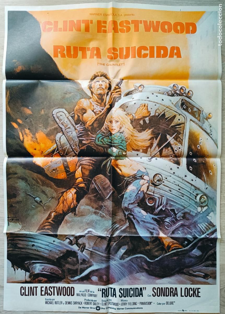 Cine: CARTEL CINE RUTA SUICIDA CLINT EASTWOOD SONDRA LOCKE 1978 C367