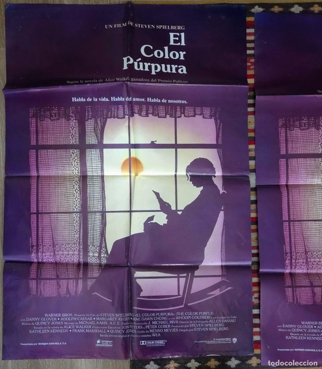 Cine: El color p&uacute;rpura 1985 &ndash; Lote original de 2 carteles y 8 fotocromos