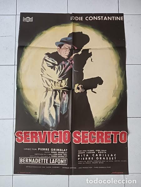 Cine: EPX 0479 SERVICIO SECRETO EDDIE CONSTANTINE MONTALBAN POSTER ORIGINAL 70X100 ESTRENO