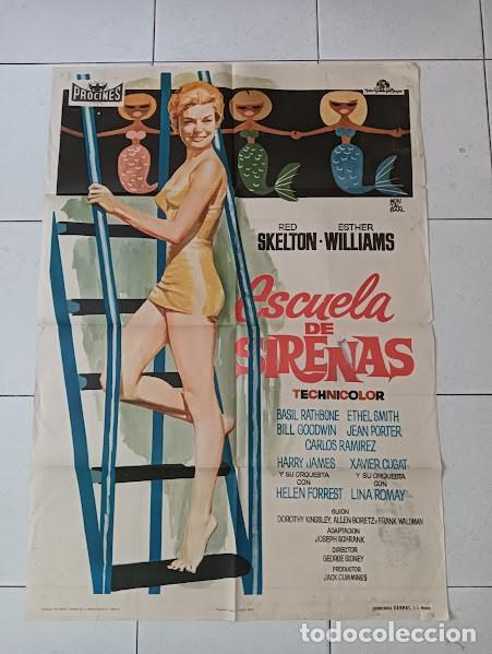 Cine: VKD 2344 ESCUELA DE SIRENAS ESTHER WILLIAMS POSTER ORIGINAL 70X100 ESPA&Ntilde;OL R-66