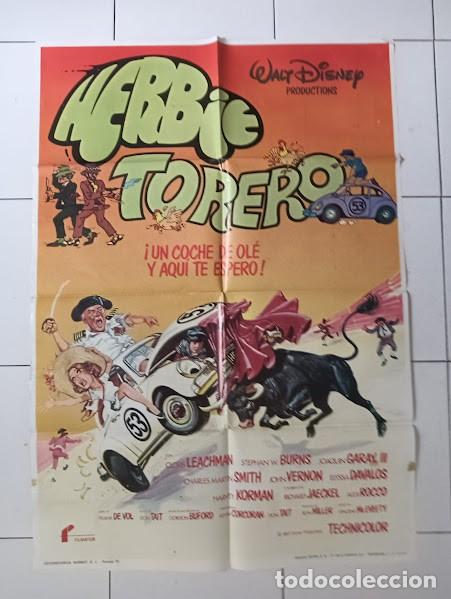 Cine: VKD 2355 HERBIE TORERO WALT DISNEY AUTOMOVILISMO VOLKSWAGEN TOROS POSTER 70X100 ESTRENO