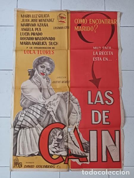 Cinema: EPX 0491 LAS DE CAIN MARIA LUZ GALICIA LOLA FLORES POSTER ORIGINAL ARGENTINO 75X110 LITOGRAFIA