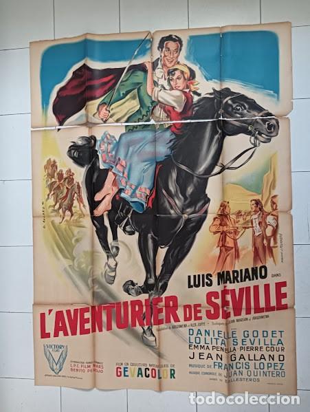 Cinema: EPX 0495 AVENTURAS DEL BARBERO DE SEVILLA LUIS MARIANO POSTER ORIGINAL FRANCES 120X160 LITO