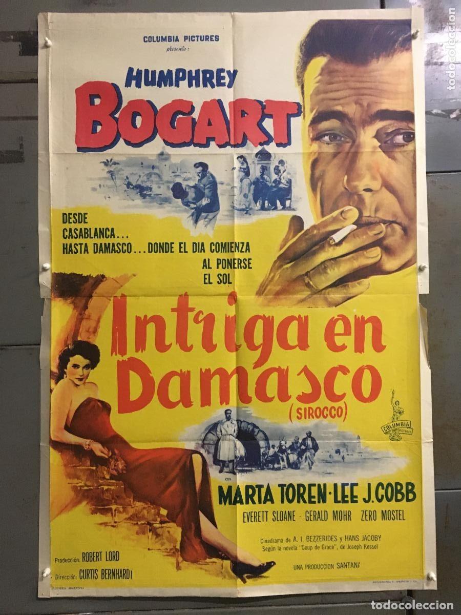 Cinema: PJE 0470 SIROCO HUMPHREY BOGART DAMASCO FILM NOIR POSTER ORIGINAL ARGENTINO 75X110