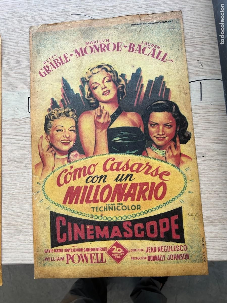 Cine: COMO CASARSE CON UN MILLONARIO POSTER 42X30 COMO SE VE MARILYN MONROE