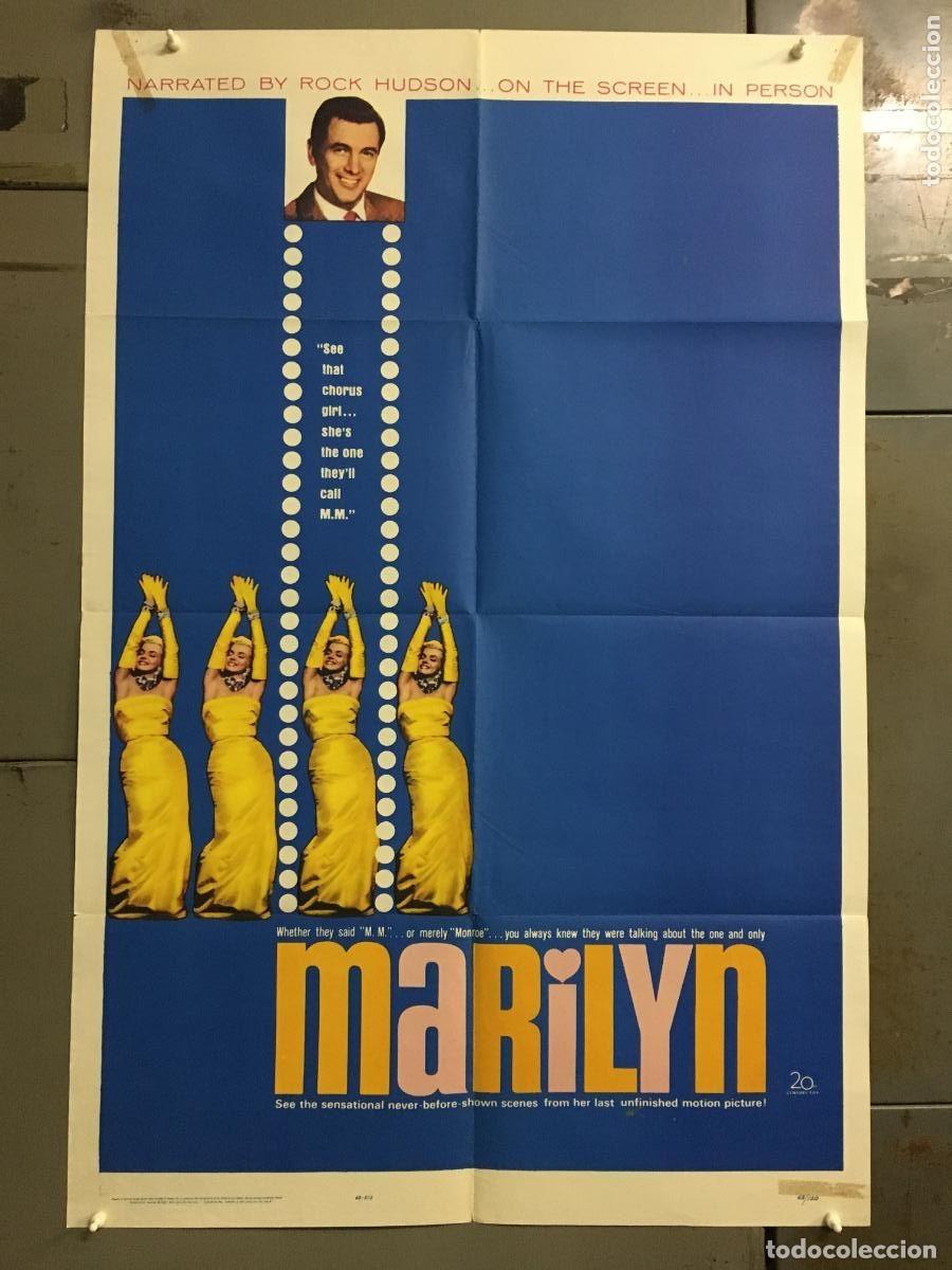 Cine: PJE 0471 MARILYN MARILYN MONROE ROCK HUDSON POSTER ORIGINAL AMERICANO 70X105