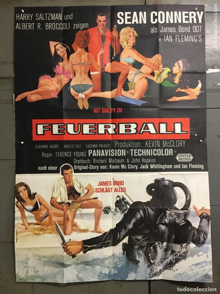 Cinema: PJE 0597 OPERACION TRUENO THUNDERBALL JAMES BOND 007 SEAN CONNERY POSTER ORIGINAL ALEMAN 120X168
