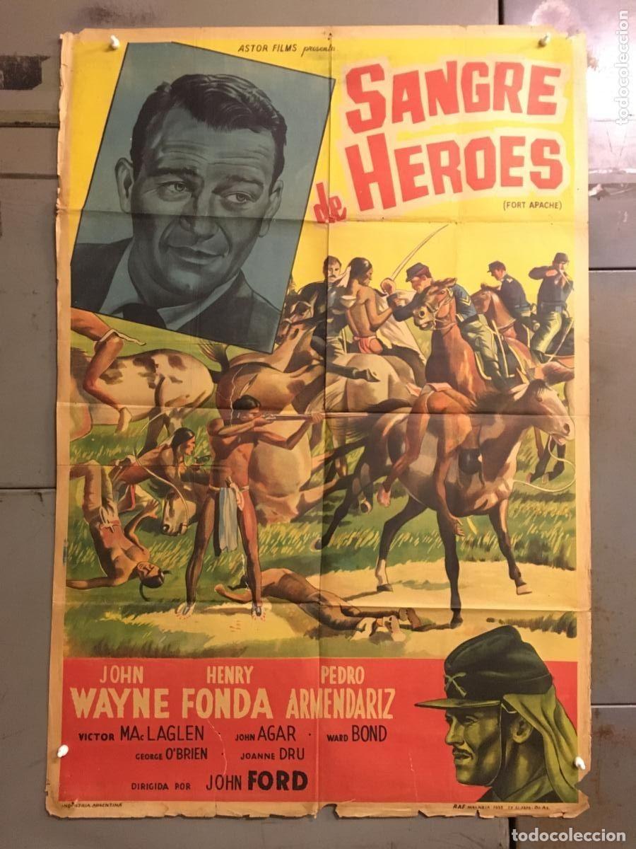 Kino: PJE 0474 FORT APACHE JOHN WAYNE JOHN FORD SHIRLEY TEMPLE POSTER ORIGINAL ARGENTINO 75X110 LITOGRAFIA
