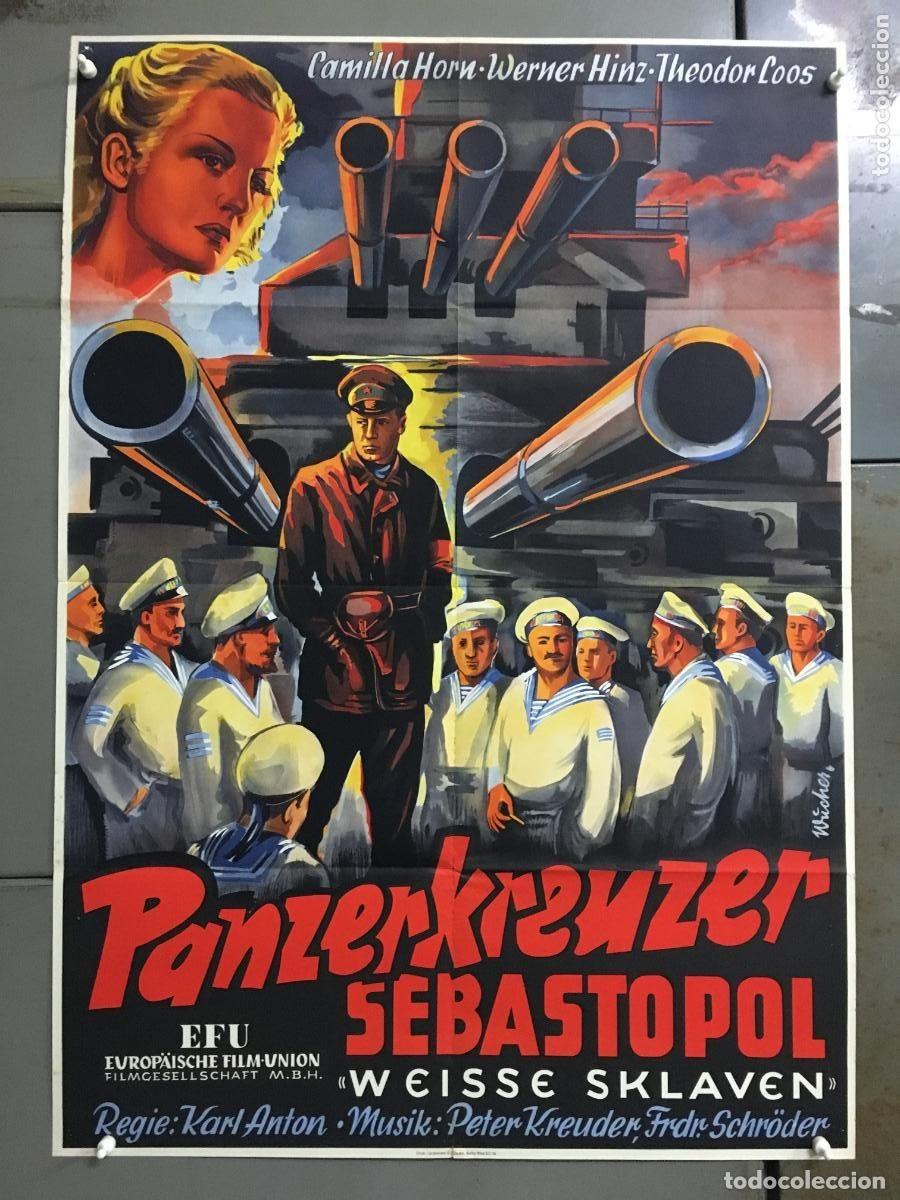 Kino: PJE 0268 EL ACORAZADO SEBASTOPOL CAMILLA HORN POSTER ORIGINAL ALEMAN 60X84 LITOGRAFIA