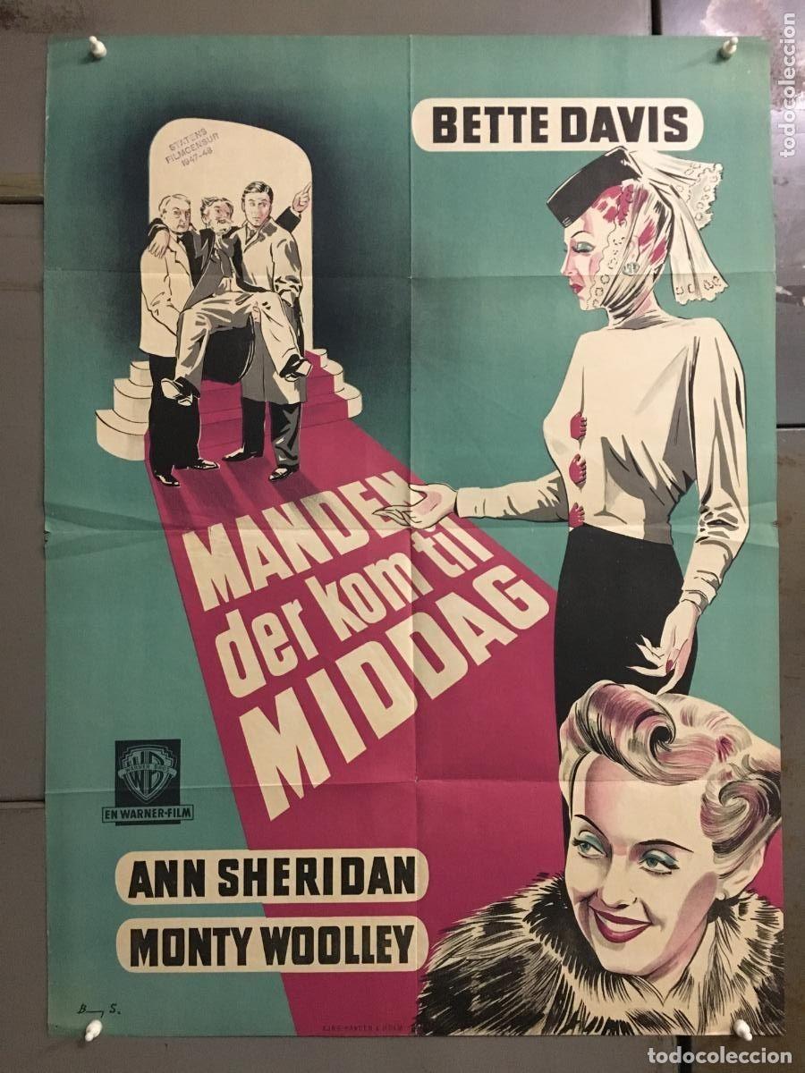 Cinema: PJE 0269 THE MAN WHO CAME TO DINNER BETTE DAVIS POSTER ORIGINAL DANES 62X84 LITOGRAFIA