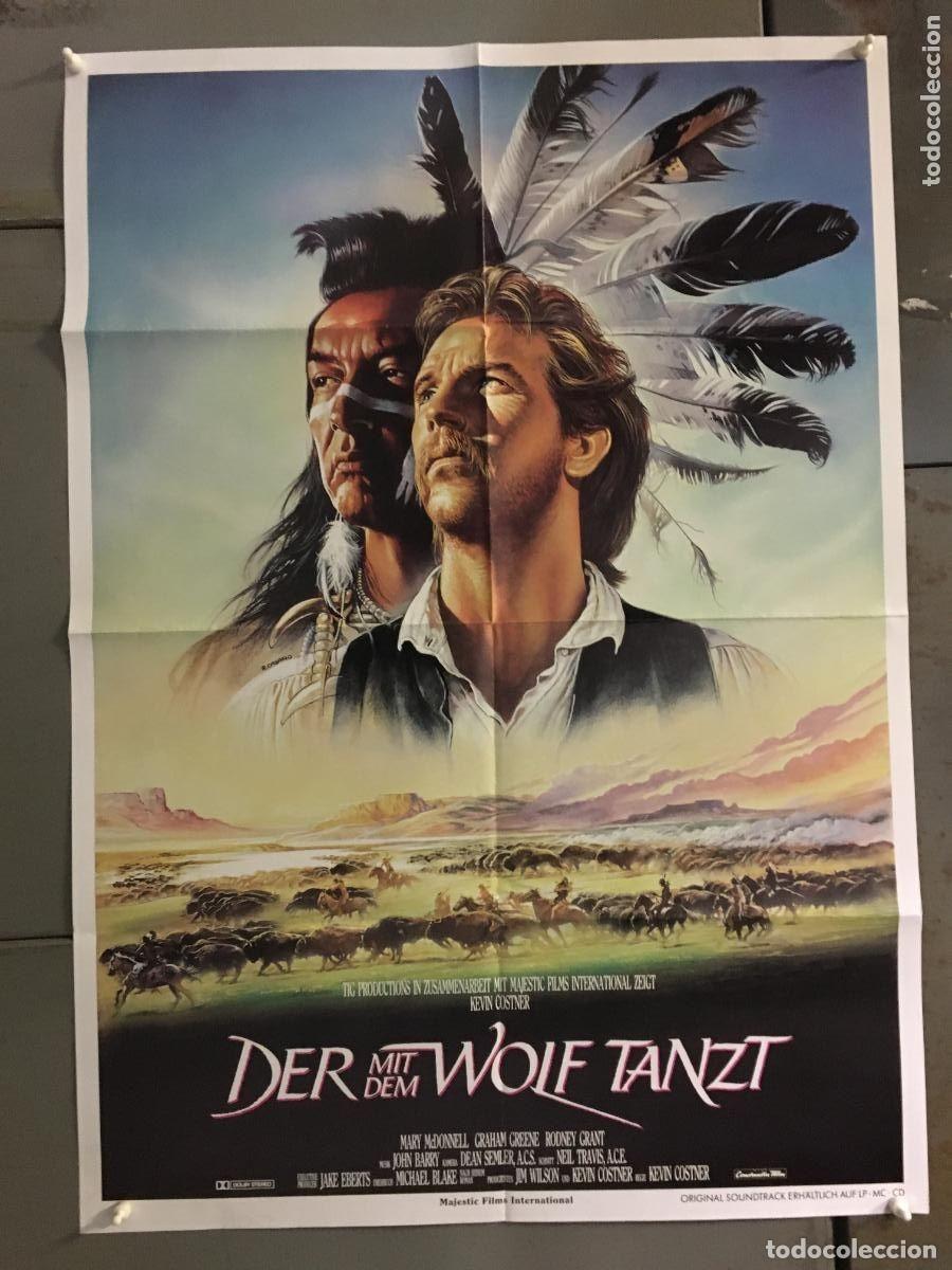 Cine: PJE 0270 BAILANDO CON LOBOS KEVIN COSTNER RENATO CASARO INDIOS POSTER ORIGINAL ALEMAN 60X84