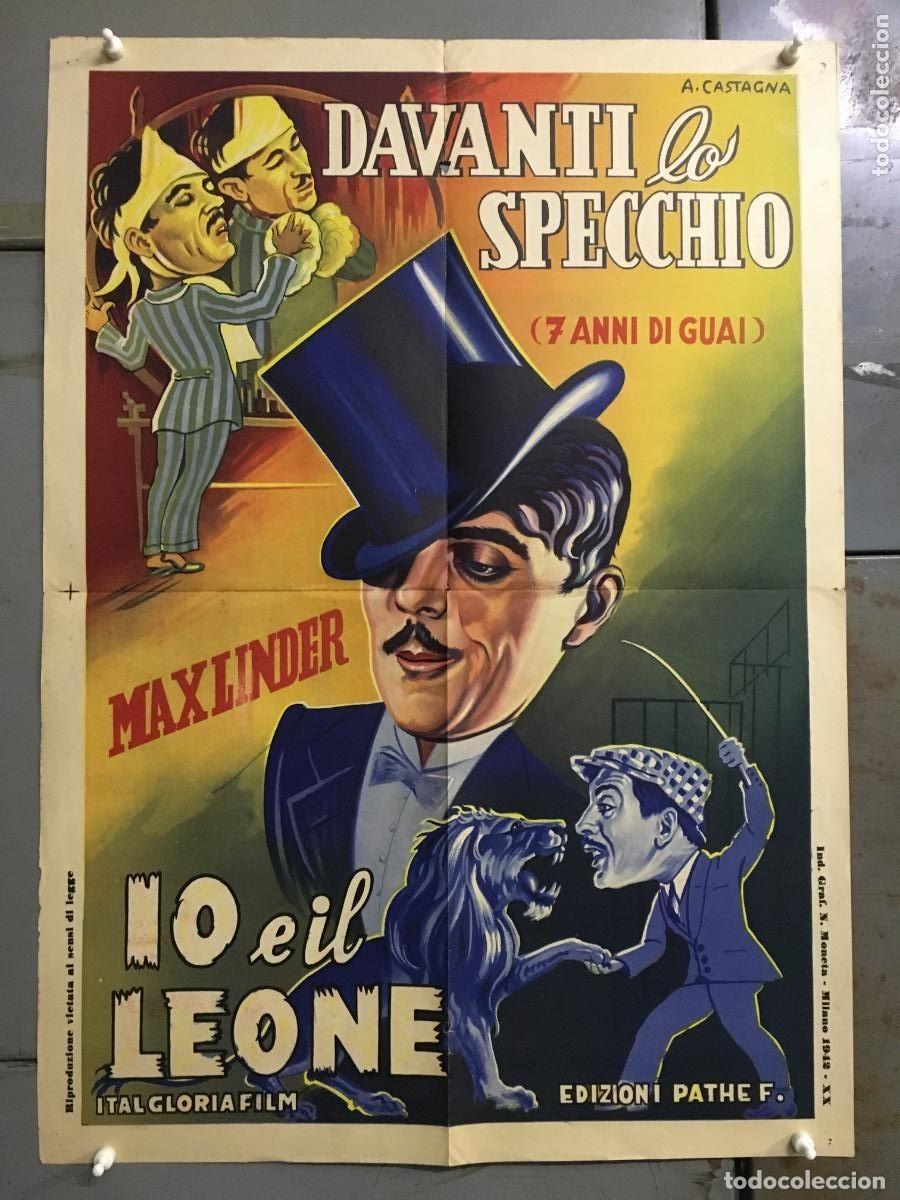Kino: PJE 0477 MAX LINDER DOMADOR POR AMOR / 7 A&Ntilde;OS DE MALA SUERTE POSTER ORIG ITALIANO 50X70 LITOGRAFIA