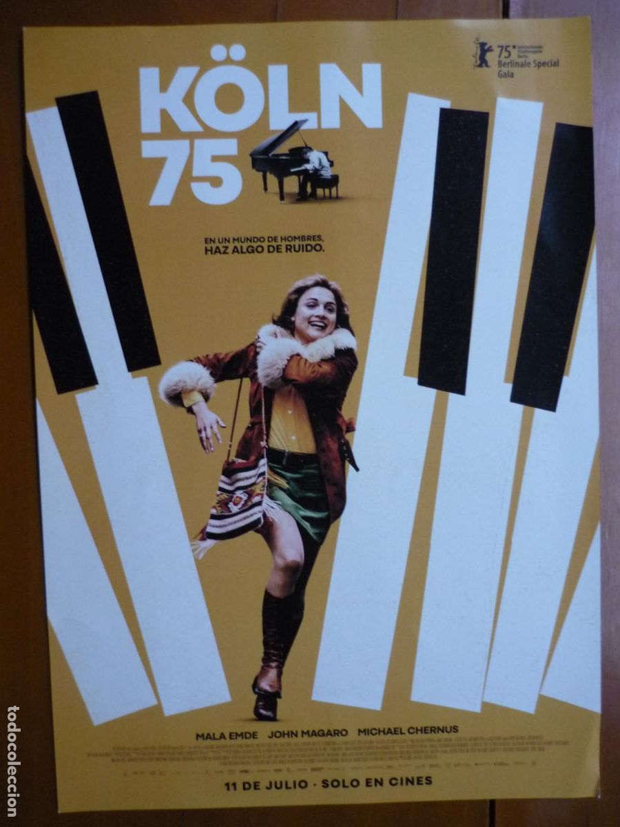 Cine: koln 75 - poster cartel original estreno del film - keith jarret concierto colonia - mala emde