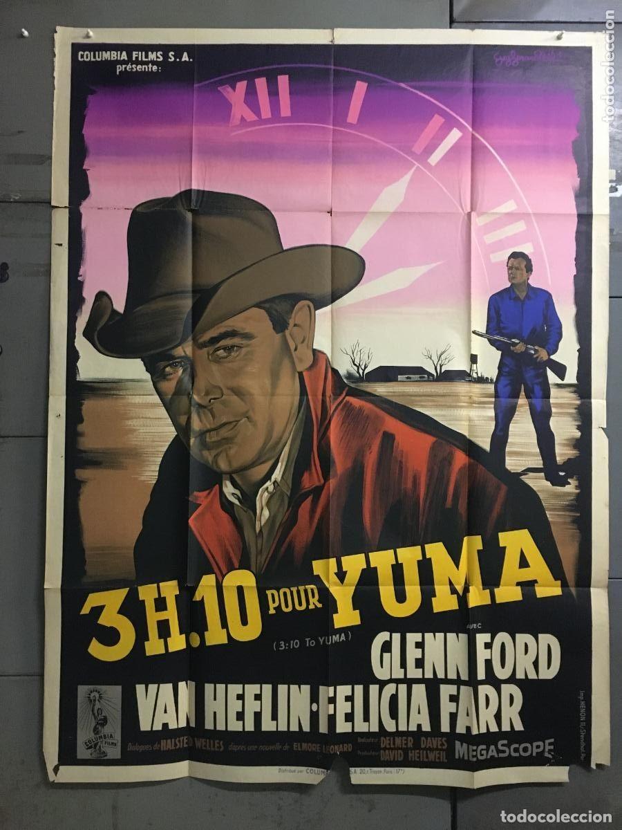 Kino: PJE 0482 EL TREN DE LAS 3:10 GLENN FORD DELMER DAVES POSTER ORIGINAL FRANCES 120X160 LITOGRAFIA